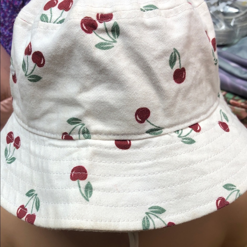 Panama Jack Cream Bucket Hat with Cherry Print